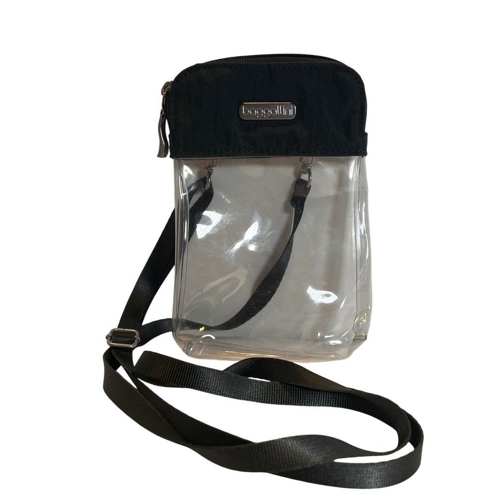 Baggallini Clear Crossbody Bag Womens Small Black Stadium Approved Travel Purse